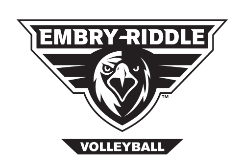 Embry-Riddle eagle head, black and white with 'VOLLEYBALL' text variant, cell 63