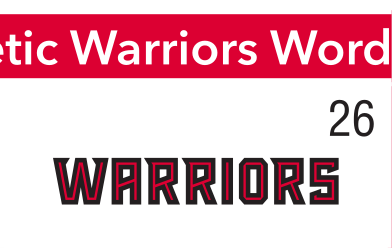 Athletic Warriors Wordmark, color on white variant, cell 26