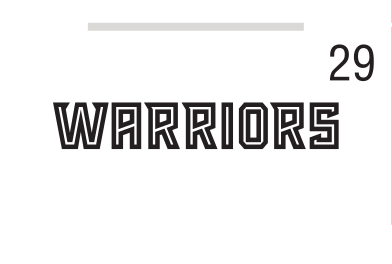 Athletic Warriors Wordmark, outline on white variant, cell 29