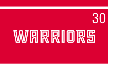 Athletic Warriors Wordmark, outline on red variant, cell 30