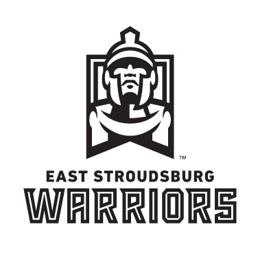 East Stroudsburg Warriors primary logo, one color black on white variant, cell 5
