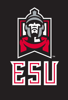 East Stroudsburg Warriors alternate primary logo, full color on black variant, cell 7