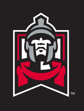 East Stroudsburg Warriors secondary logo, full color on black variant, cell 13