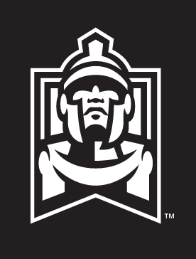 East Stroudsburg Warriors secondary logo, one color white on black variant, cell 16