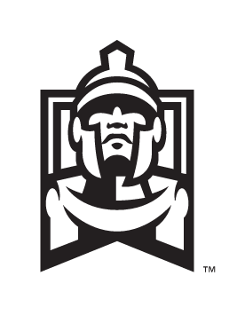 East Stroudsburg Warriors secondary logo, one color black on white variant, cell 17