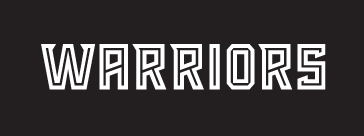 Warriors wordmark, one color white on black variant, cell 28