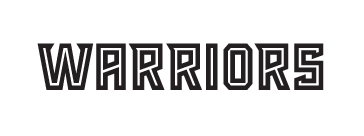 Warriors wordmark, one color black on white variant, cell 29