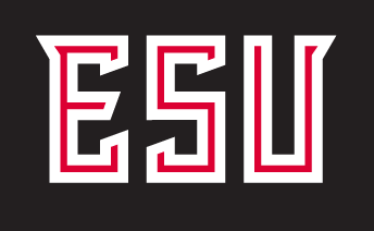 ESU wordmark, full color on black variant, cell 31