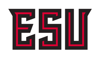 ESU wordmark, full color on white variant, cell 32