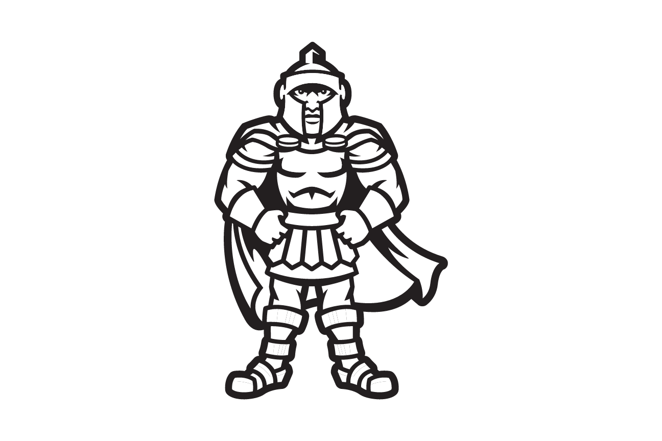 Warrior spirit mark, one color black standing variant, cell 38