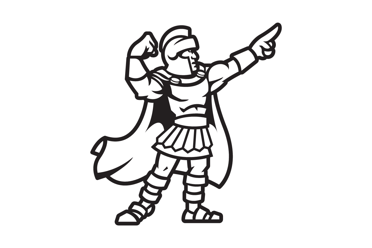 Warrior spirit mark, one color black pointing variant, cell 42
