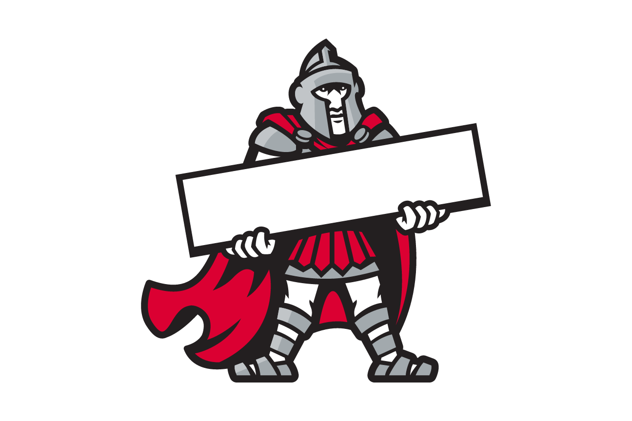 Warrior spirit mark, full color holding sign variant, cell 43