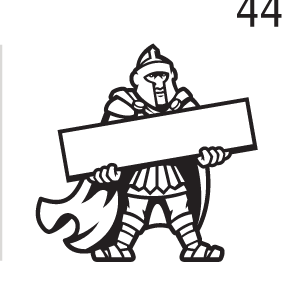 Warrior spirit mark, one color black holding sign variant, cell 44