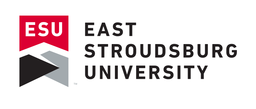 East Stroudsburg University logo, full color, stacked variant, cell 60