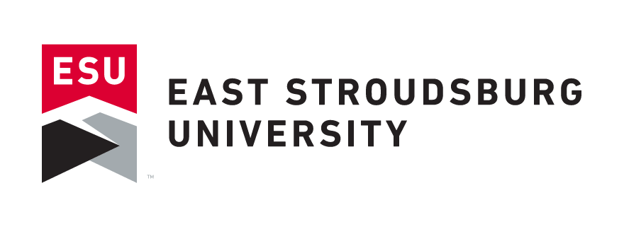 East Stroudsburg University logo, full color, horizontal variant, cell 64