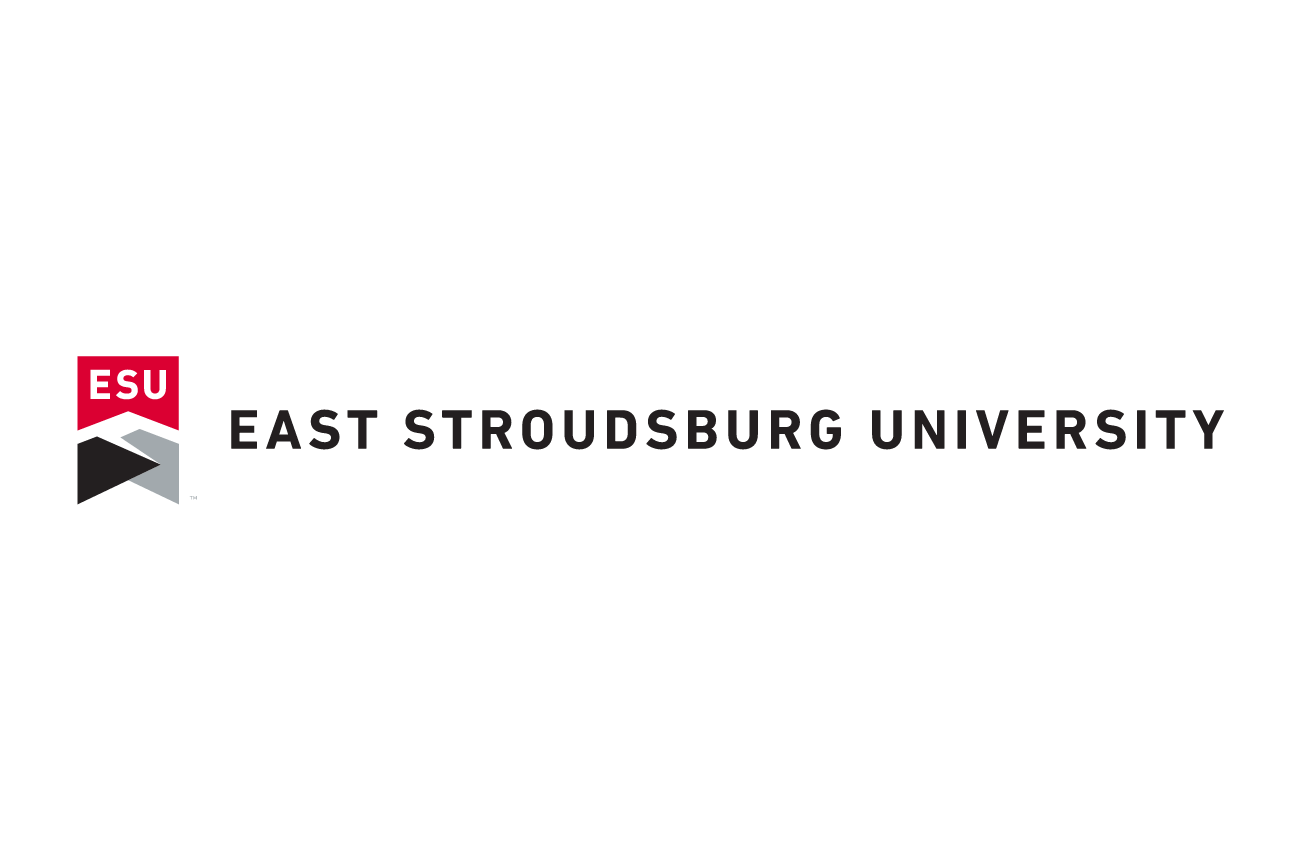 East Stroudsburg University logo, full color, horizontal, small variant, cell 68