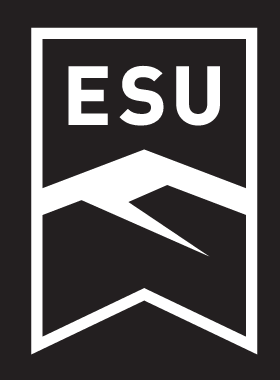 ESU lettermark, full color, reverse variant, cell 73