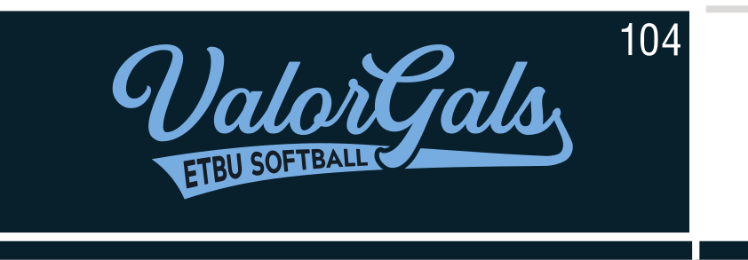 ValorGals ETBU Softball, blue on navy variant, cell 104