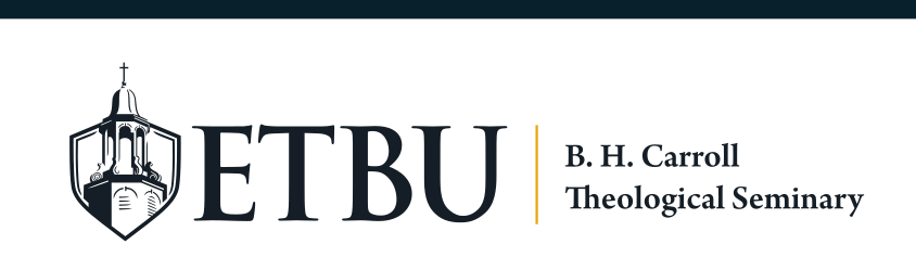 ETBU Horizontal Seminary Lockup, black variant, cell 128