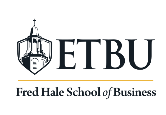 ETBU Fred Hale School of Business, stacked, black variant, cell 137