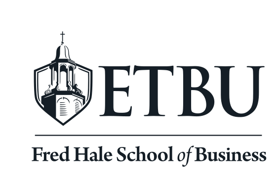ETBU Fred Hale School of Business, stacked, black variant, cell 138