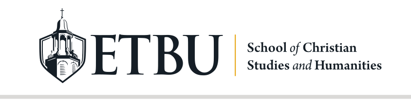 ETBU School of Christian Studies and Humanities, horizontal, black variant, cell 153