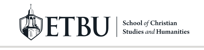 ETBU School of Christian Studies and Humanities, horizontal, black variant, cell 154