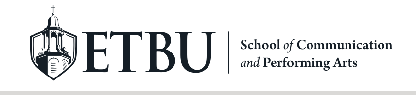 ETBU School of Communication and Performing Arts, horizontal, black variant, cell 158
