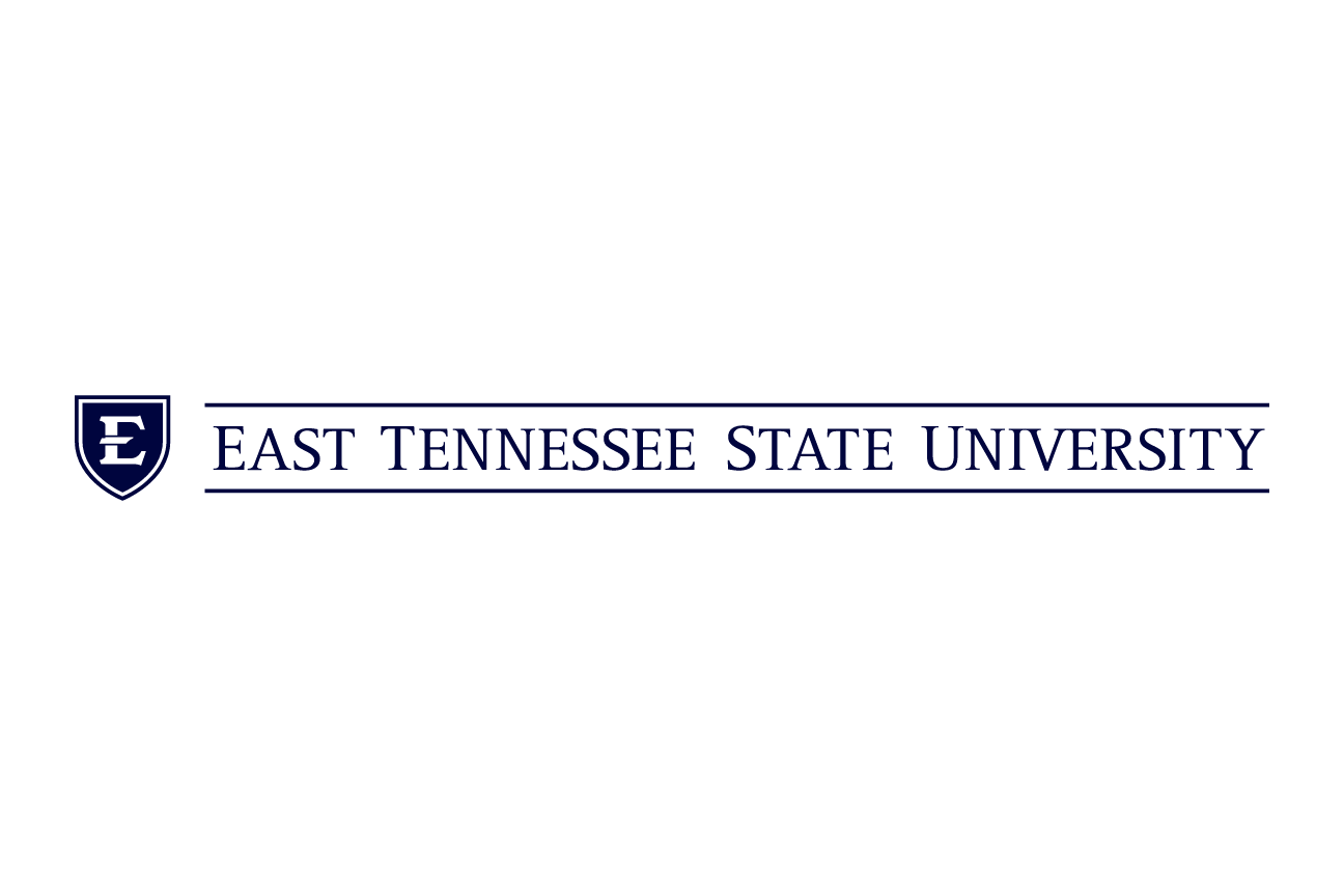 ETSU academic mark, horizontal black on white variant, cell 27