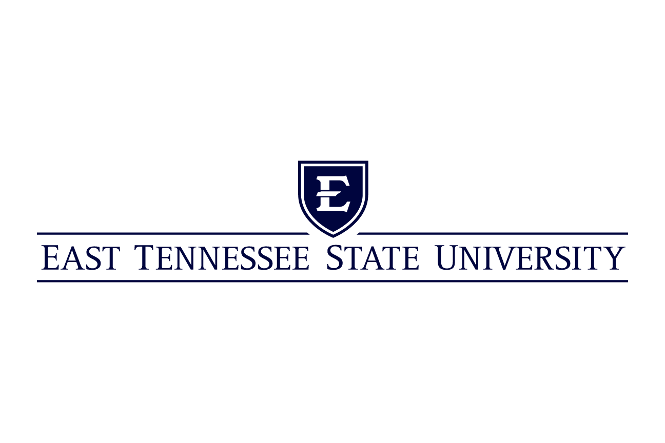 ETSU academic mark, stacked black on white variant, cell 31