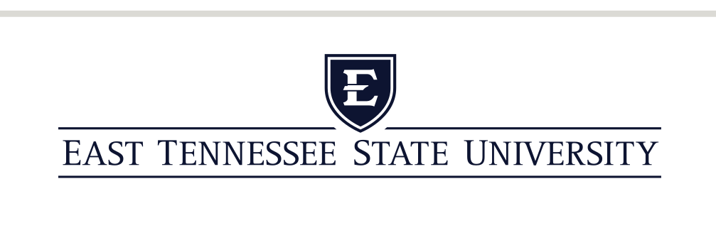 ETSU academic mark, stacked black on white variant, cell 31