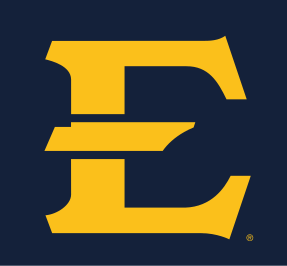 athletics lettermark E, gold on blue variant, cell 33