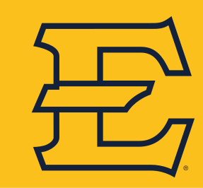 athletics lettermark E, blue outline on gold variant, cell 37