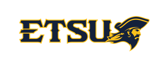 ETSU mascot lockup, horizontal black on white variant, cell 55