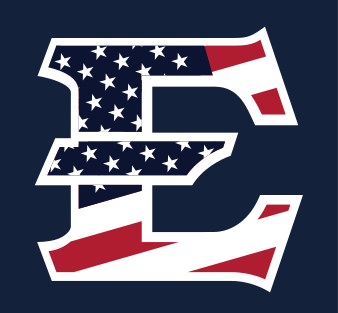 flag lettermark E, on blue variant, cell 57