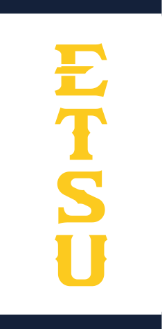ETSU stacked mark, blue on gold variant, cell 70