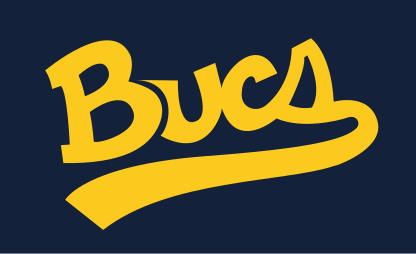 Bucs script, blue on gold variant, cell 75