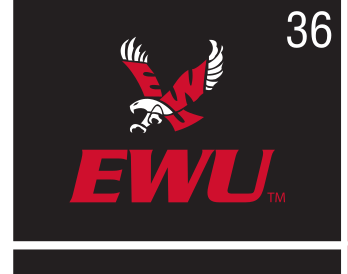 Eagle head with EWU, vertical, black background variant, cell 36