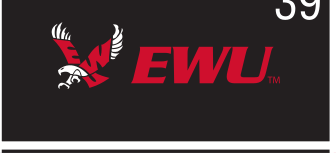 Eagle head with EWU, horizontal, black background variant, cell 39
