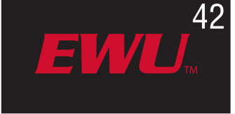 EWU wordmark, black background variant, cell 42