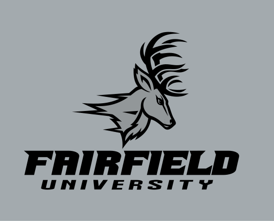Fairfield University logo, black outline on light gray variant, cell 8