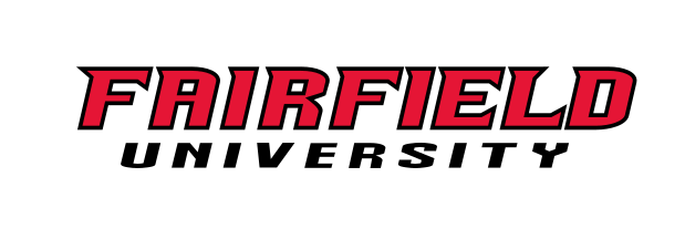 Fairfield University wordmark, red/black on white variant, cell 13
