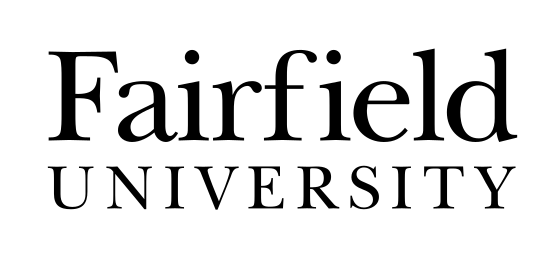 Fairfield University wordmark, stacked, black variant, cell 72