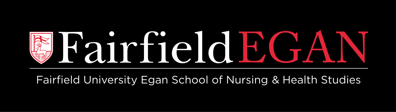 Egan School, horizontal lockup, black background variant, cell 98