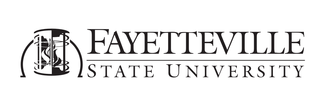 Fayetteville State University logo, horizontal, black variant, cell 7