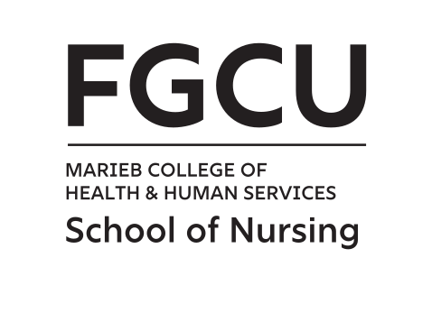 secondary logo, black stacked Nursing variant, cell 24