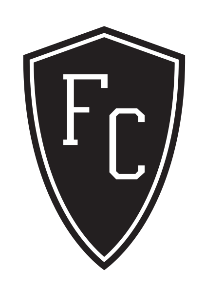 FC shield, black and white with white stroke variant, cell 7