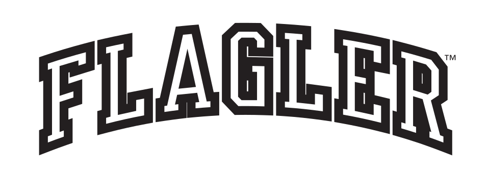 Flagler wordmark, black and white with white stroke variant, cell 14