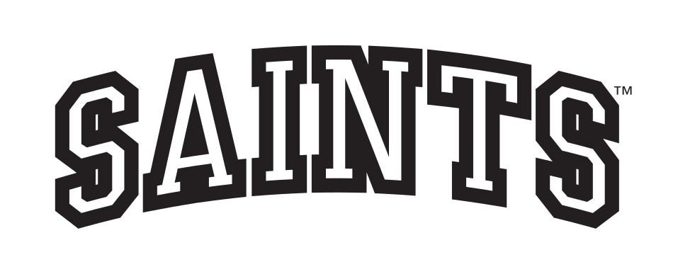 Saints wordmark, black and white variant, cell 19
