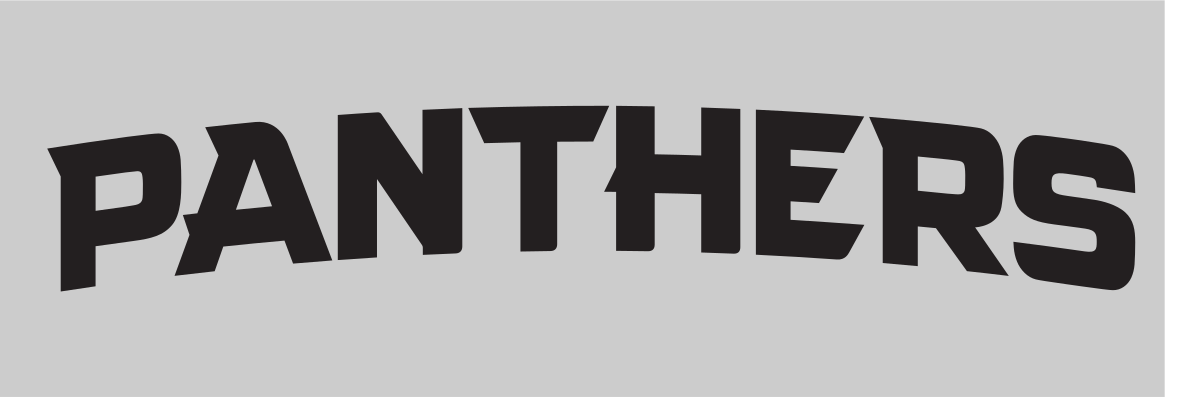 Panthers Wordmark, black on gray variant, cell 40